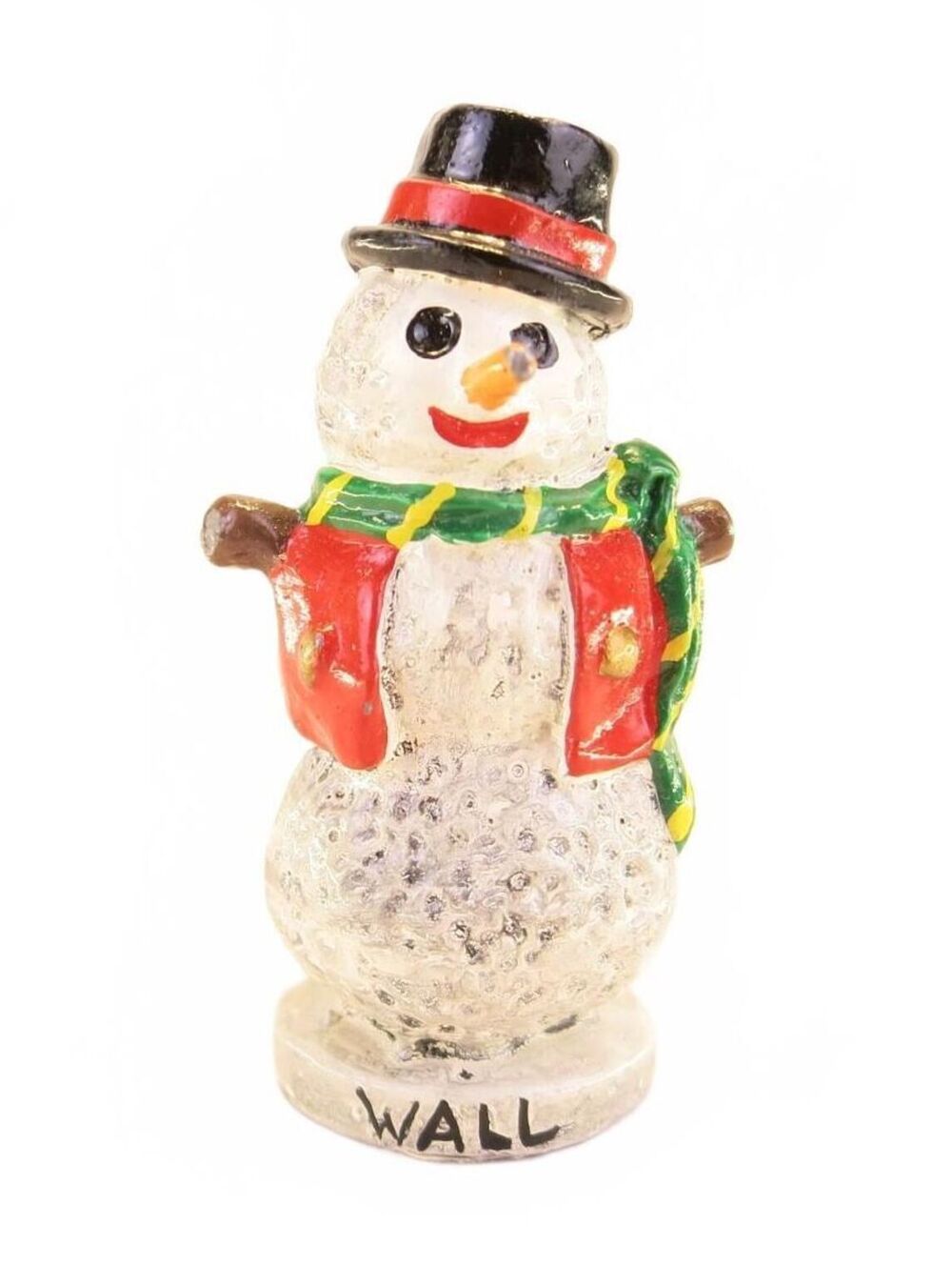 Vintage Pewter Snowman 2.2” x 1” Small Miniature Painted